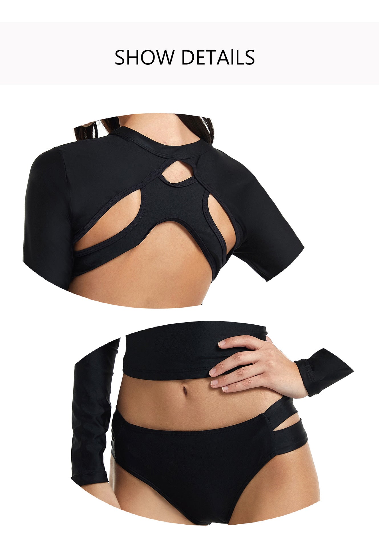 Sexy Long Sleeves Black Diving Suits for Women-Swimwear-Free Shipping at meselling99