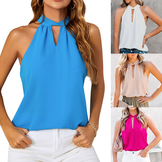 Sexy Halter Sleeveless Summer Women Tops-Shirts & Tops-Free Shipping at meselling99