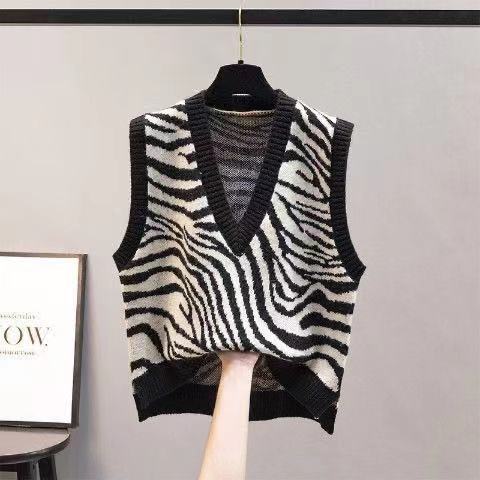Women V Neck Loose Knitted Vest-Shirts & Tops-Black-One Size-Free Shipping at meselling99