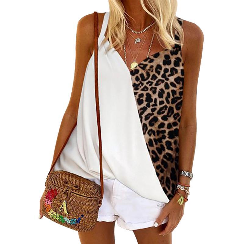 Sexy Contrast Leopard Summer Women Crop Tops-Shirts & Tops-Free Shipping at meselling99