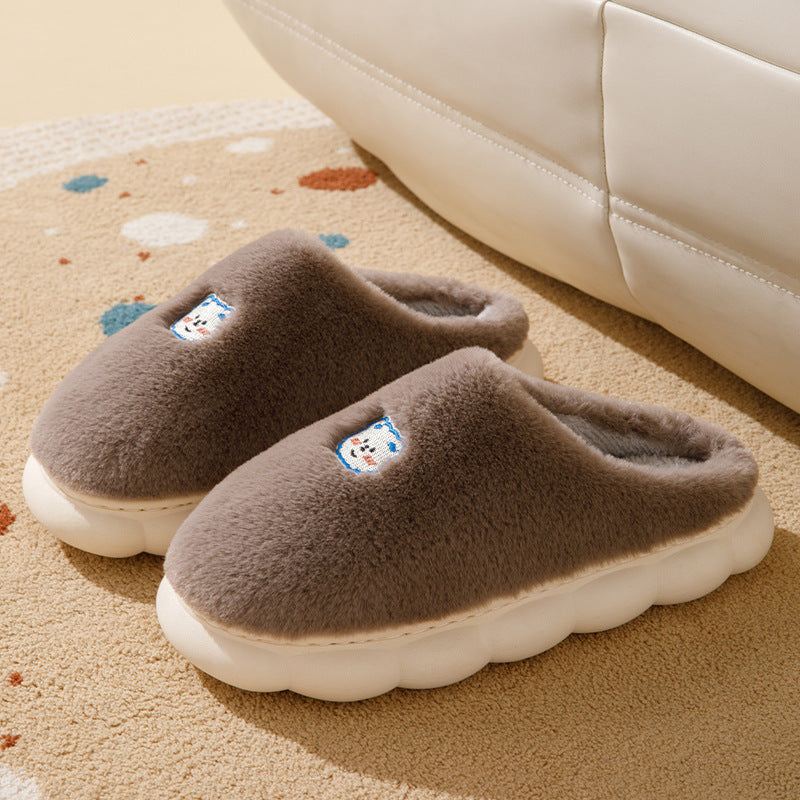 Comfortable Winter Plush Slippers for Couple-Shoes-Coffee-40-41-Free Shipping at meselling99