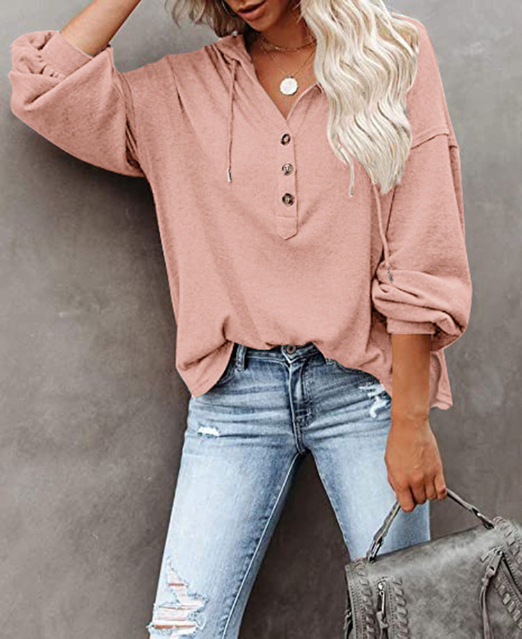 Casual Long Sleeves Hoodies Shirts for Women-Shirts & Tops-Pink-S-Free Shipping at meselling99