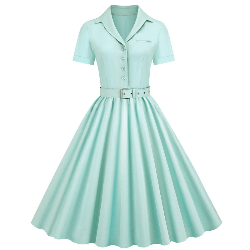 Vintage A Line Dresses for Women-Dresses-Light Green-S-Free Shipping at meselling99