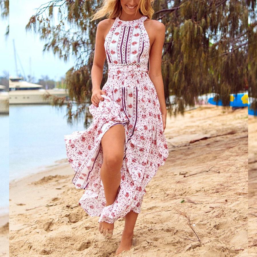Meselling99 Women Bomemia Floral Print Backless Dresses-Maxi Dreses-Free Shipping at meselling99
