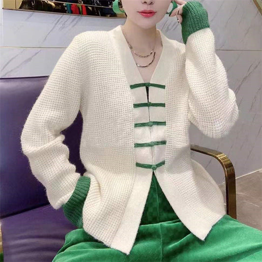 Vintage Knot Button Design Knitted Sweaters for Women-Coats & Jackets-Free Shipping at meselling99