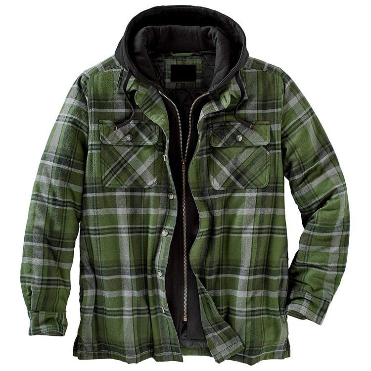 Long Sleeves Plaid Hoodies Winter Overcoat for Men-Men's Coat-Style6-S-Free Shipping at meselling99