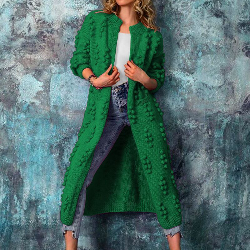 Casual Knitting Long Cardigan Coats for Women-Overcoat-Green-S-Free Shipping at meselling99
