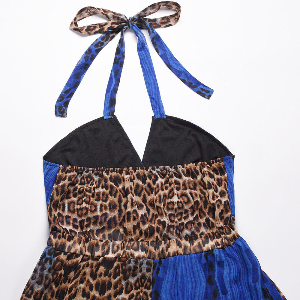 Sexy Leopard Backless Chiffon Boho Dresses-Dresses-Free Shipping at meselling99