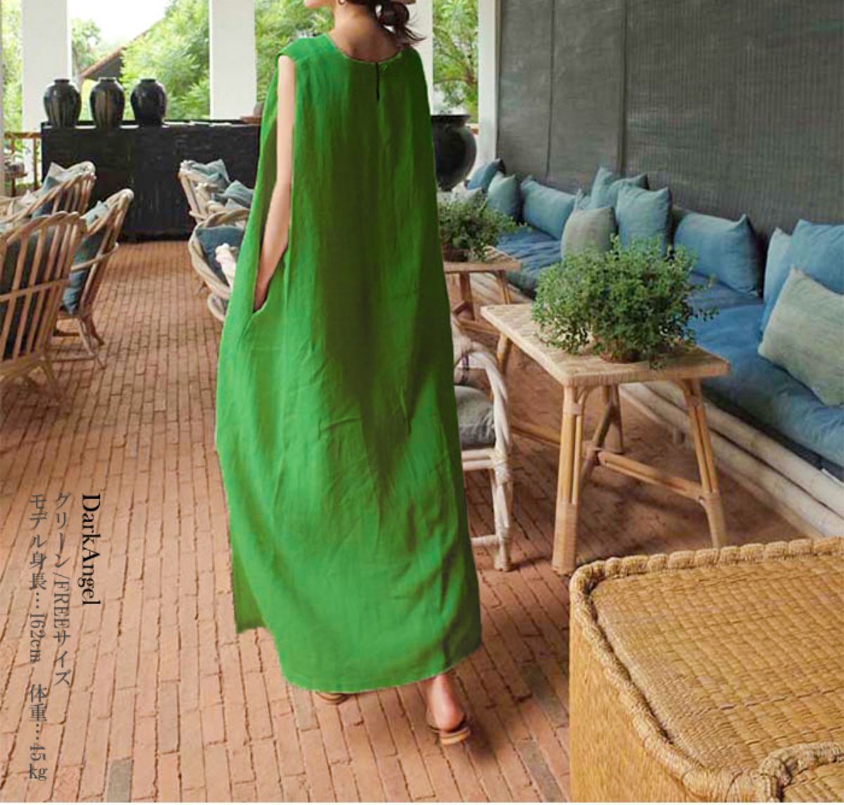 Casual Linen Summer Long Cozy Dresses-Dresses-Green-One Size (45-70 kg)-Free Shipping at meselling99