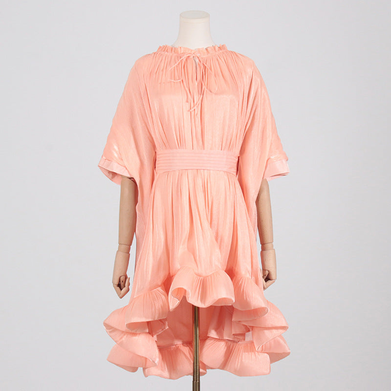 Luxury Designed Ruffled Short Dresses-Dresses-Orange-S-Free Shipping at meselling99