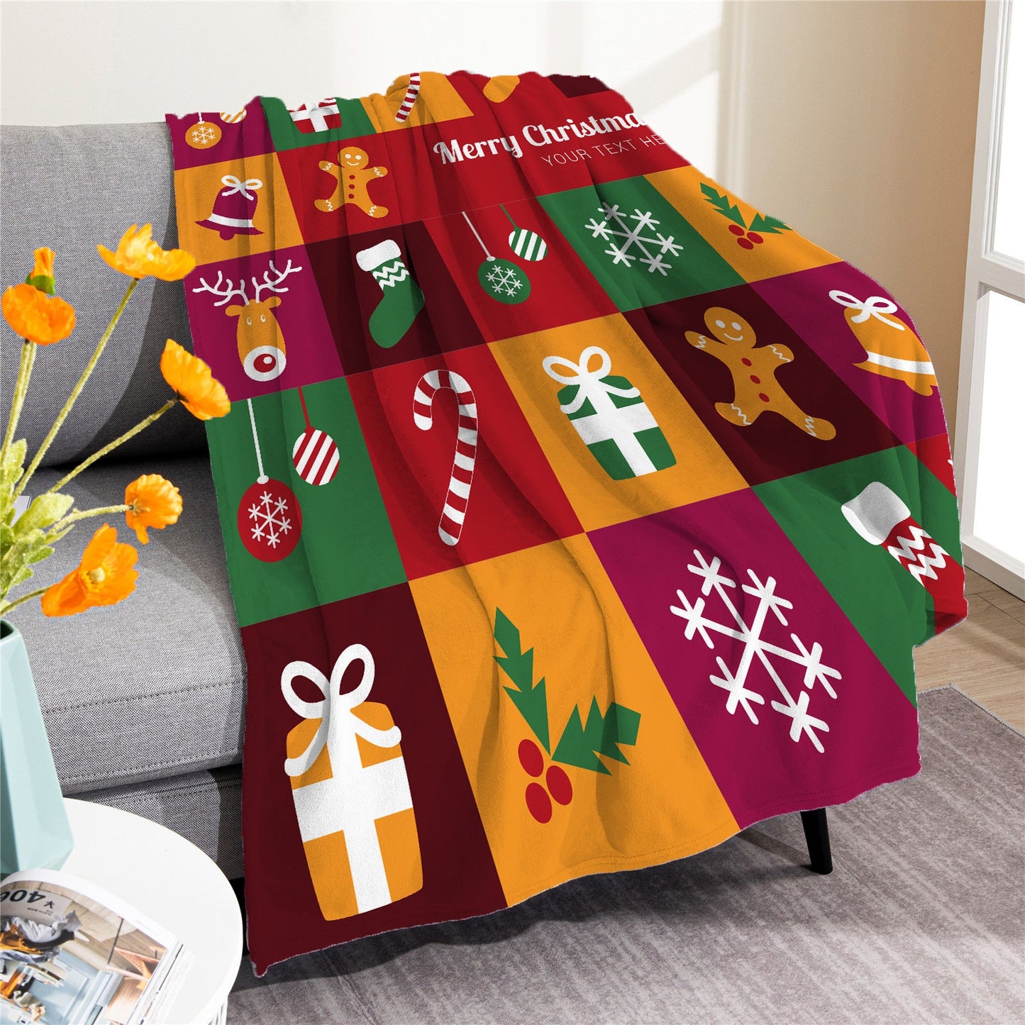 Merry Christmas Soft Fleece Throw Blankets-Blankets-M20220916-2-50*60 inches-Free Shipping at meselling99