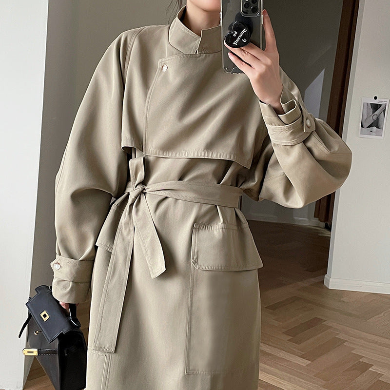 Casual Fashion Women Long Overcoats with Belt-Outerwear-Free Shipping at meselling99