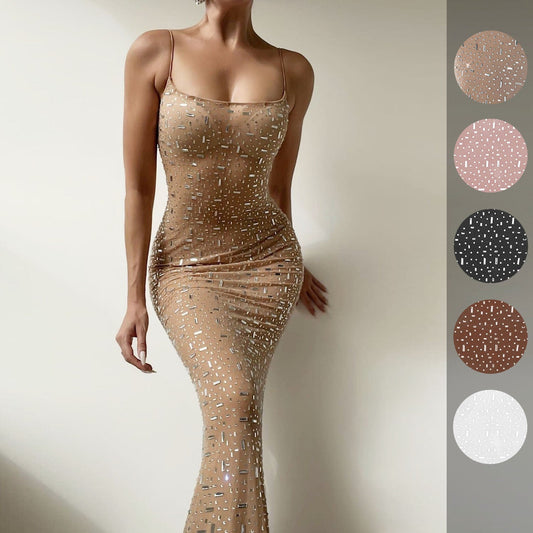 Sexy Bright Diamond Mermaid Long Party Dresses-Dresses-Free Shipping at meselling99