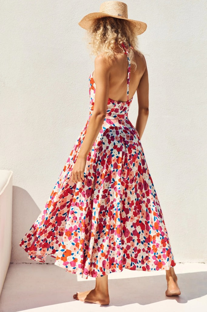 Sexy Floral Print Long Boho Summer Beach Dresses-Dresses-Free Shipping at meselling99