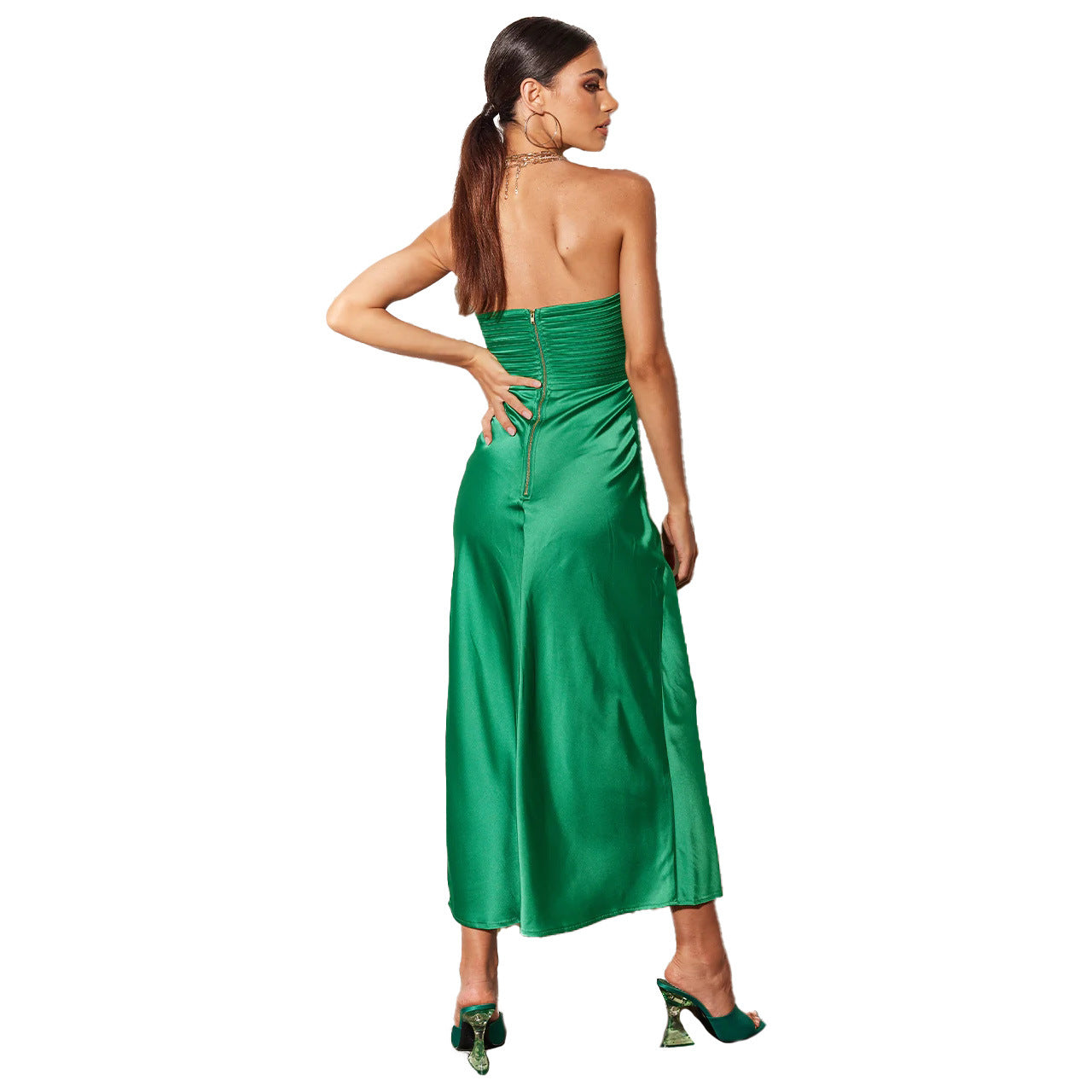 Sexy Satin Strapless Summer Women Party Dresses-Dresses-Free Shipping at meselling99