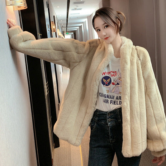 Winter Velvet Artificial Fur Coats for Women-Coats & Jackets-Free Shipping at meselling99