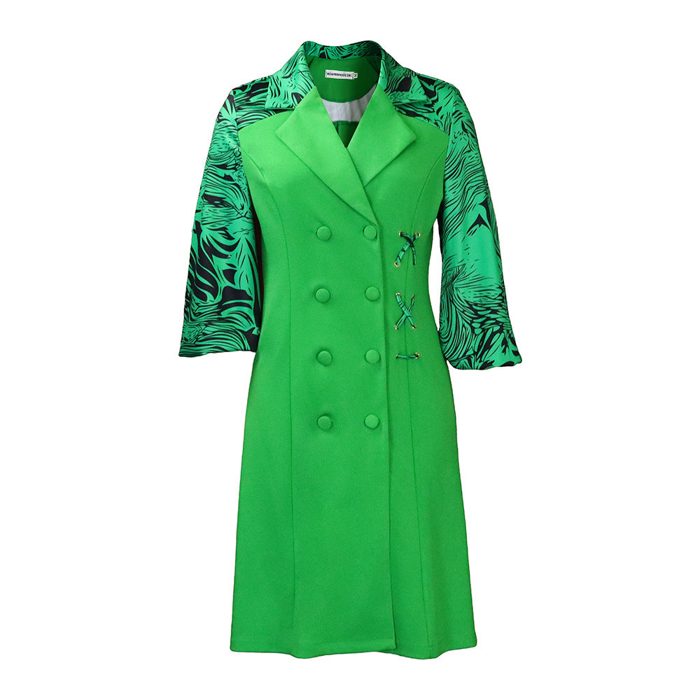 Fashion Plus Sizes Blazer Dresses-Dresses-Green-S-Free Shipping at meselling99