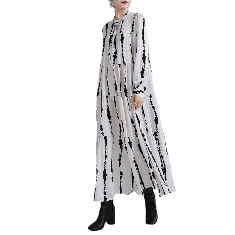 Women Long Sleeves Stand Collar Fall Cozy Dresses-Cozy Dresses-Free Shipping at meselling99