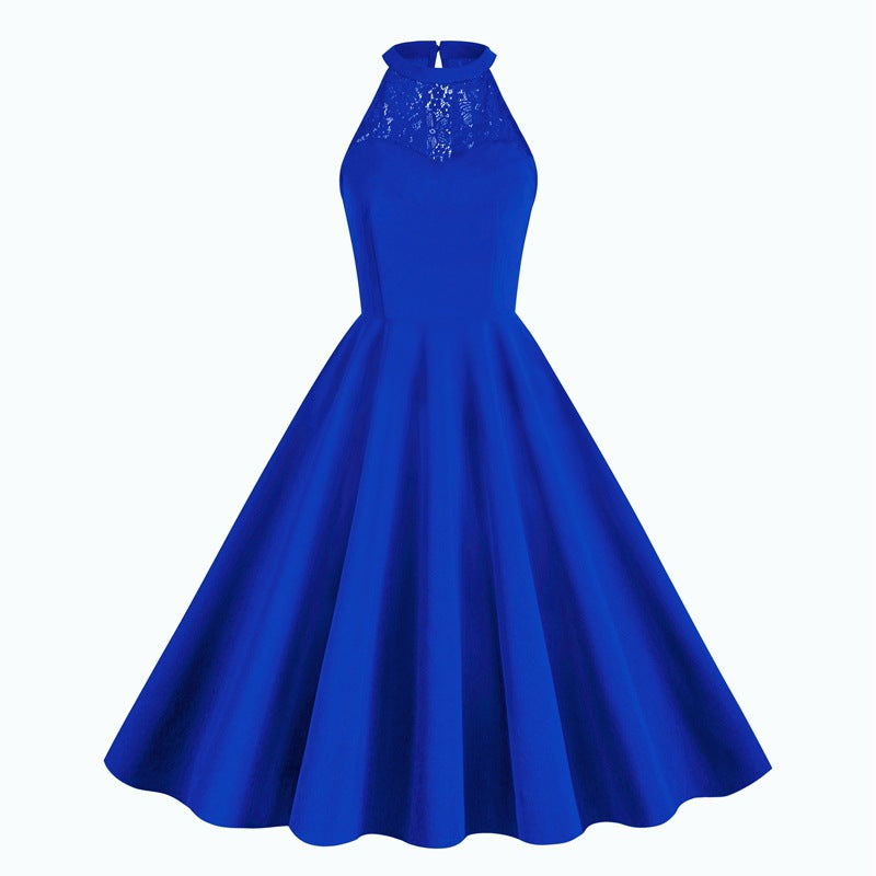Elegant Sleeveless Halter Party Dresses-Dresses-Blue-S-Free Shipping at meselling99