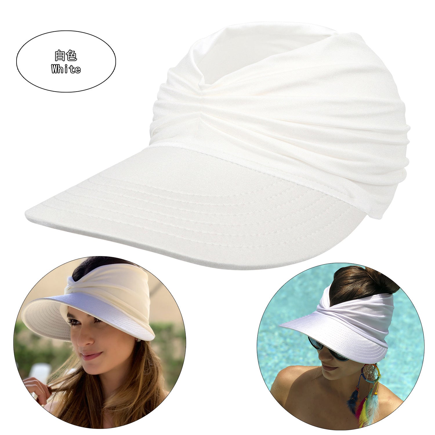 Summer Beach Sun Proof Outdoor Hats 2pcs/Set-Hats-White-56-65 cm-Free Shipping at meselling99