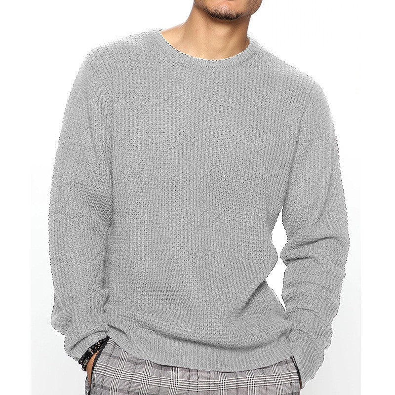 Casual Pullover Knitted Sweaters for Men-Shirts & Tops-Light Gray-S-Free Shipping at meselling99
