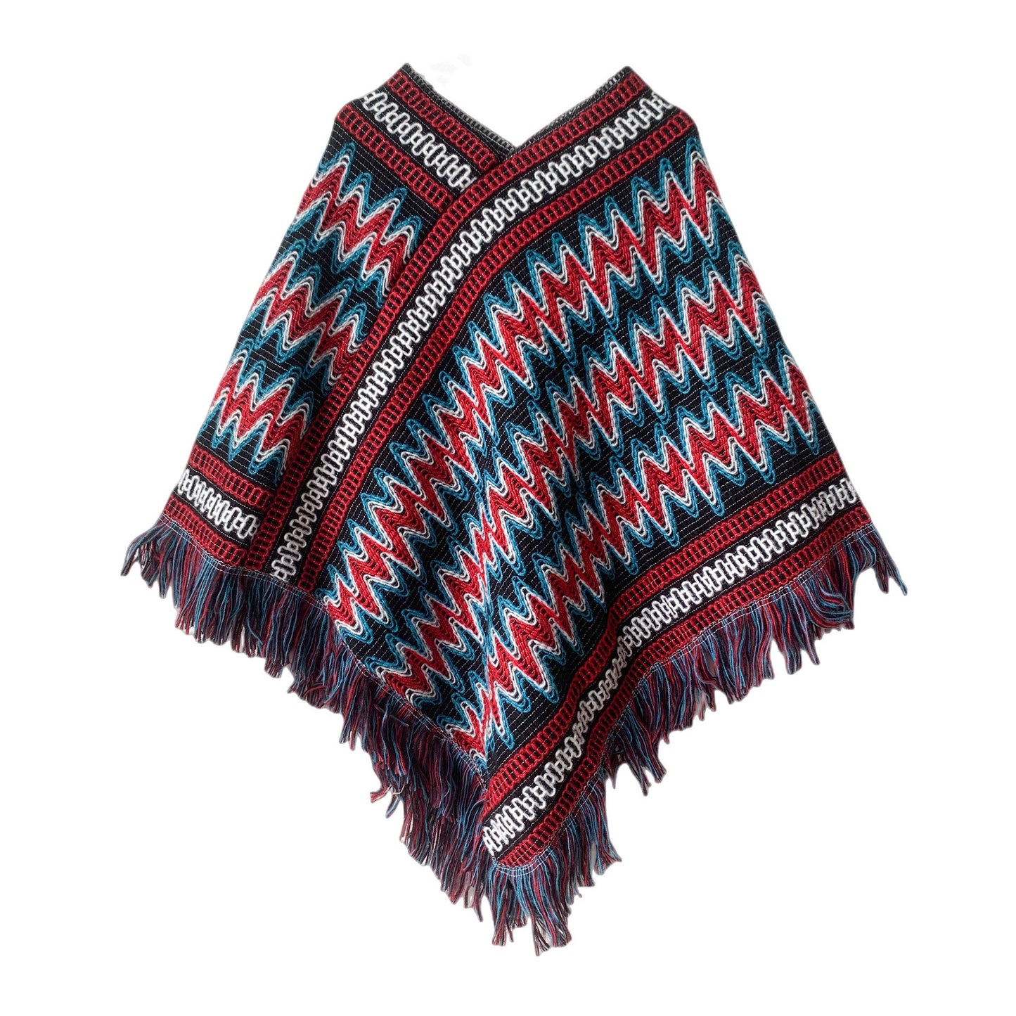 Winter Boho Shawl Capes for Women-Shawls-Black Red-80-100cm-Free Shipping at meselling99