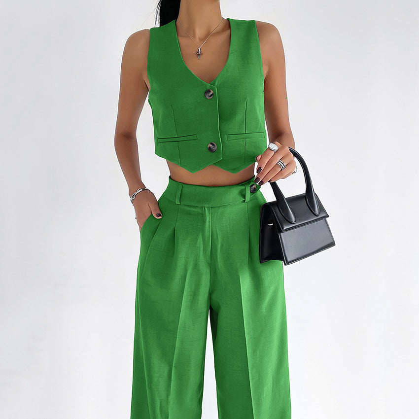Casual Summer Sleeveless Vest and Long Pants Suits-Suits-Free Shipping at meselling99