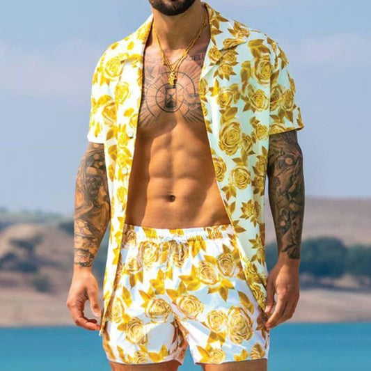 Men's Summer Short Sleeves Tops&Short Pants-Men Suits-Free Shipping at meselling99