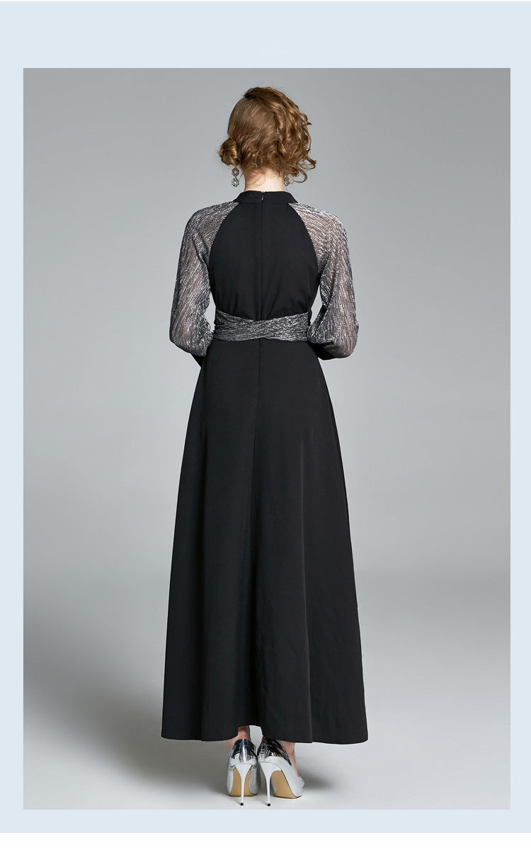 Elegant Office Lady Black Long Dresses-Dresses-Free Shipping at meselling99