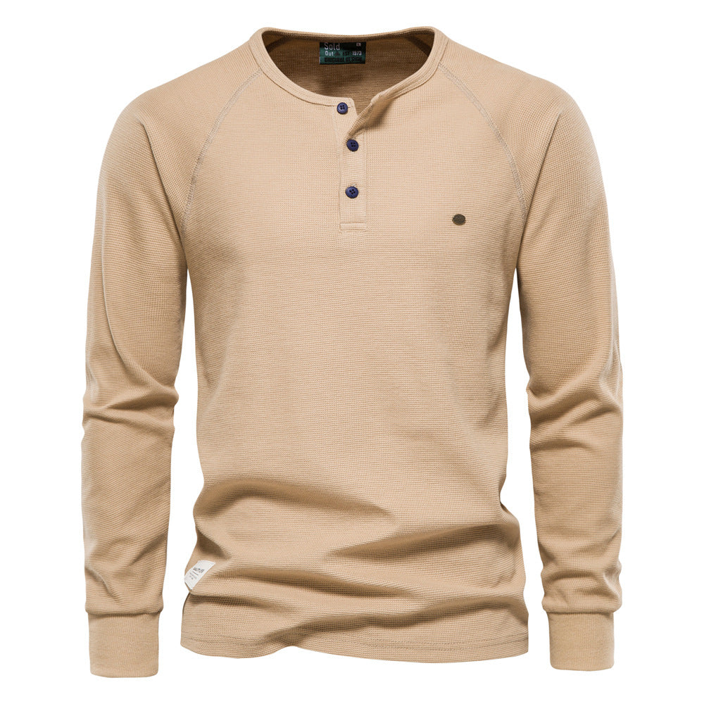 Fashion Long Sleeves T Shirts for Men-Shirts & Tops-Khaki-S-Free Shipping at meselling99