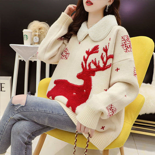 Casual Christmas Pullover Knitted Sweaters for Women-Shirts & Tops-Free Shipping at meselling99