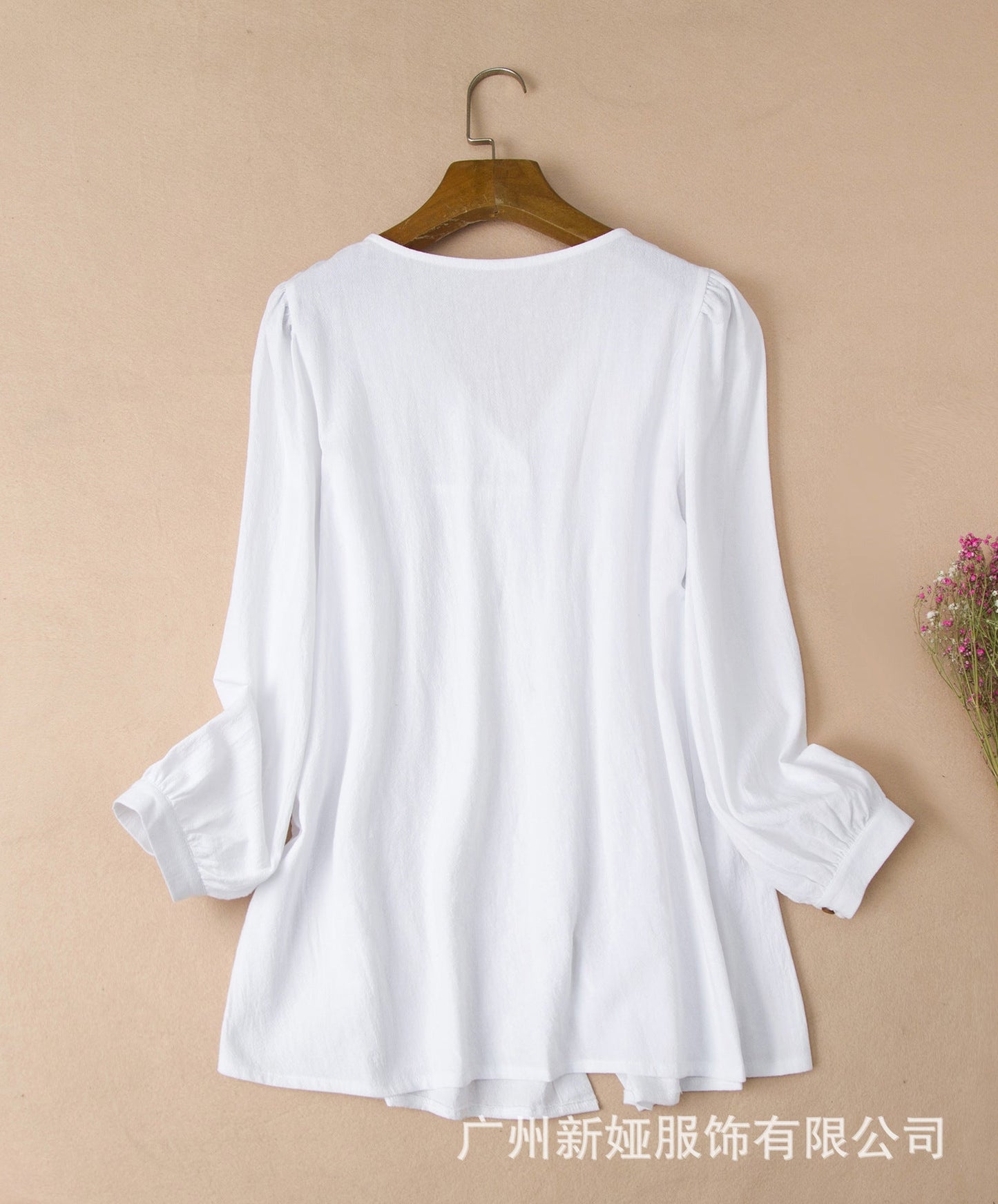 Casual Linen Long Sleeves Spring Tops-Shirts & Tops-Free Shipping at meselling99