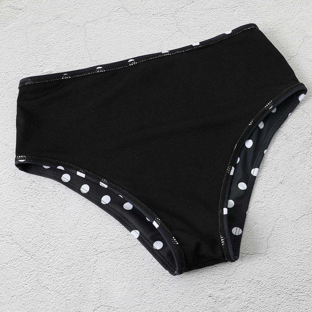 Black Dot Long Sleeves Surf Wear for Women-Swimwear-Free Shipping at meselling99