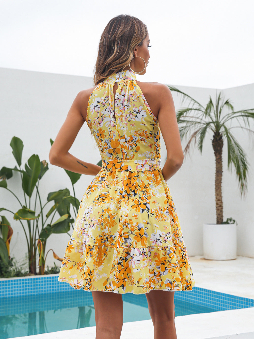 Summer Halter Sleeveless Chiffon Holiday Sun Dresses-Dresses-Free Shipping at meselling99
