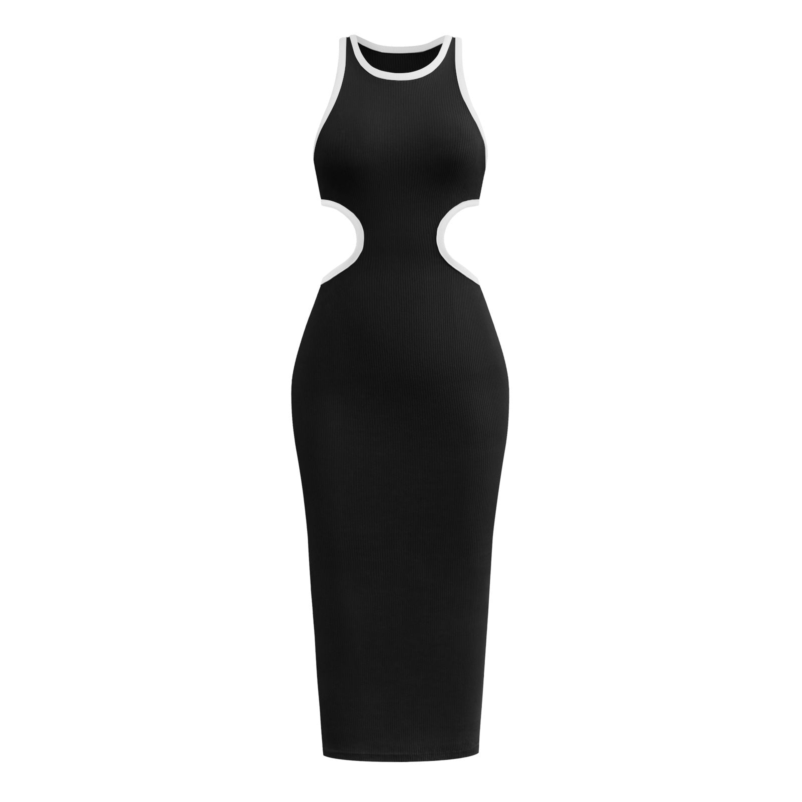 Sexy Backless Knitted Sheath Midi Dresses-Dresses-Black-S-Free Shipping at meselling99