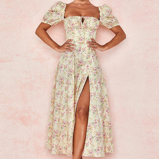 Summer Short Sleeves Floral Dresses-Maxi Dresses-Free Shipping at meselling99