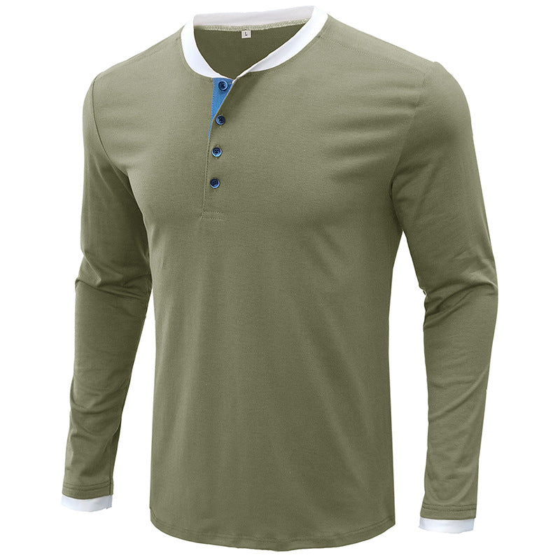 Leisure Fall Long Sleeves T Shirts for Men-Shirts & Tops-Green-S-Free Shipping at meselling99