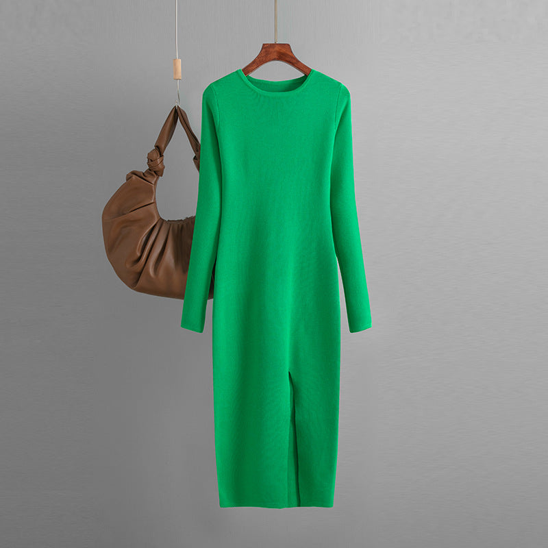 Sexy Knitted Long Bodycon Dresses-Dresses-Green-One Size-Free Shipping at meselling99