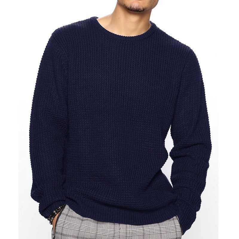 Casual Pullover Knitted Sweaters for Men-Shirts & Tops-Dark Blue-S-Free Shipping at meselling99