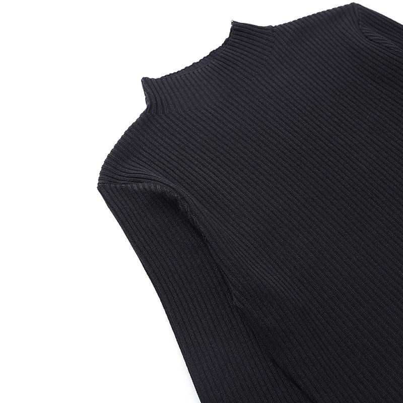 Elegant Turtleneck Short Knitted Tops-Shirts & Tops-Free Shipping at meselling99