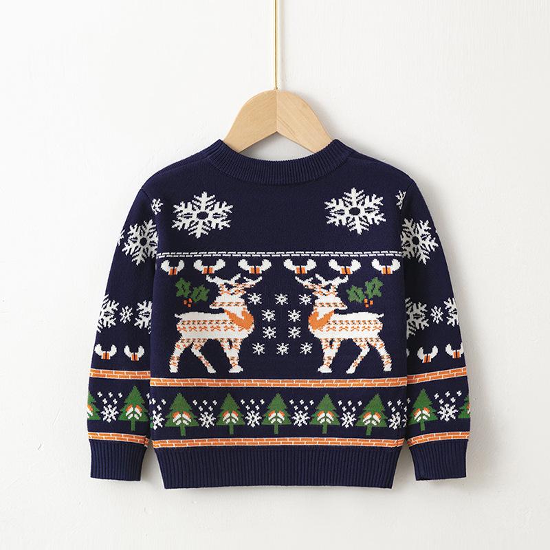 Merry Christmas Knitted Kids Sweaters-Shirts & Tops-SZ3138-Navy Blue-100cm-Free Shipping at meselling99