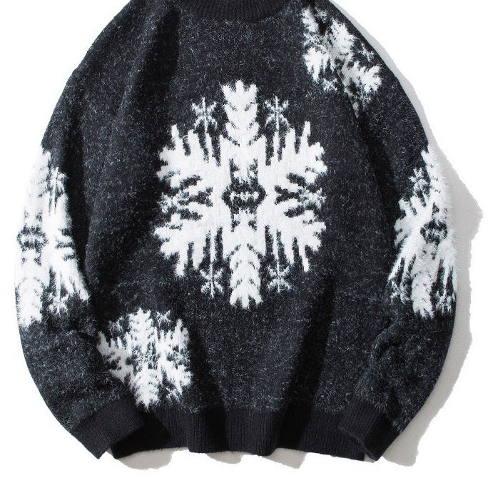Christmas Snowflake Turtleneck Knitted Women Sweaters-Shirts & Tops-Black-One Size-Free Shipping at meselling99