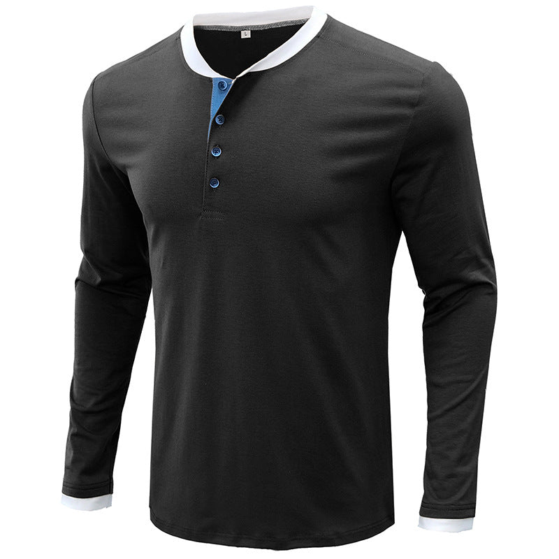 Leisure Fall Long Sleeves T Shirts for Men-Shirts & Tops-Black-S-Free Shipping at meselling99