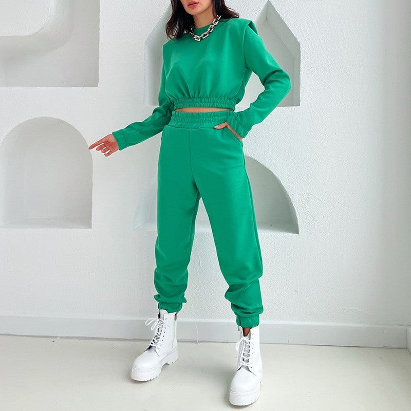 Casual Spring Sports Suits for Women-Suits-Green-S-Free Shipping at meselling99