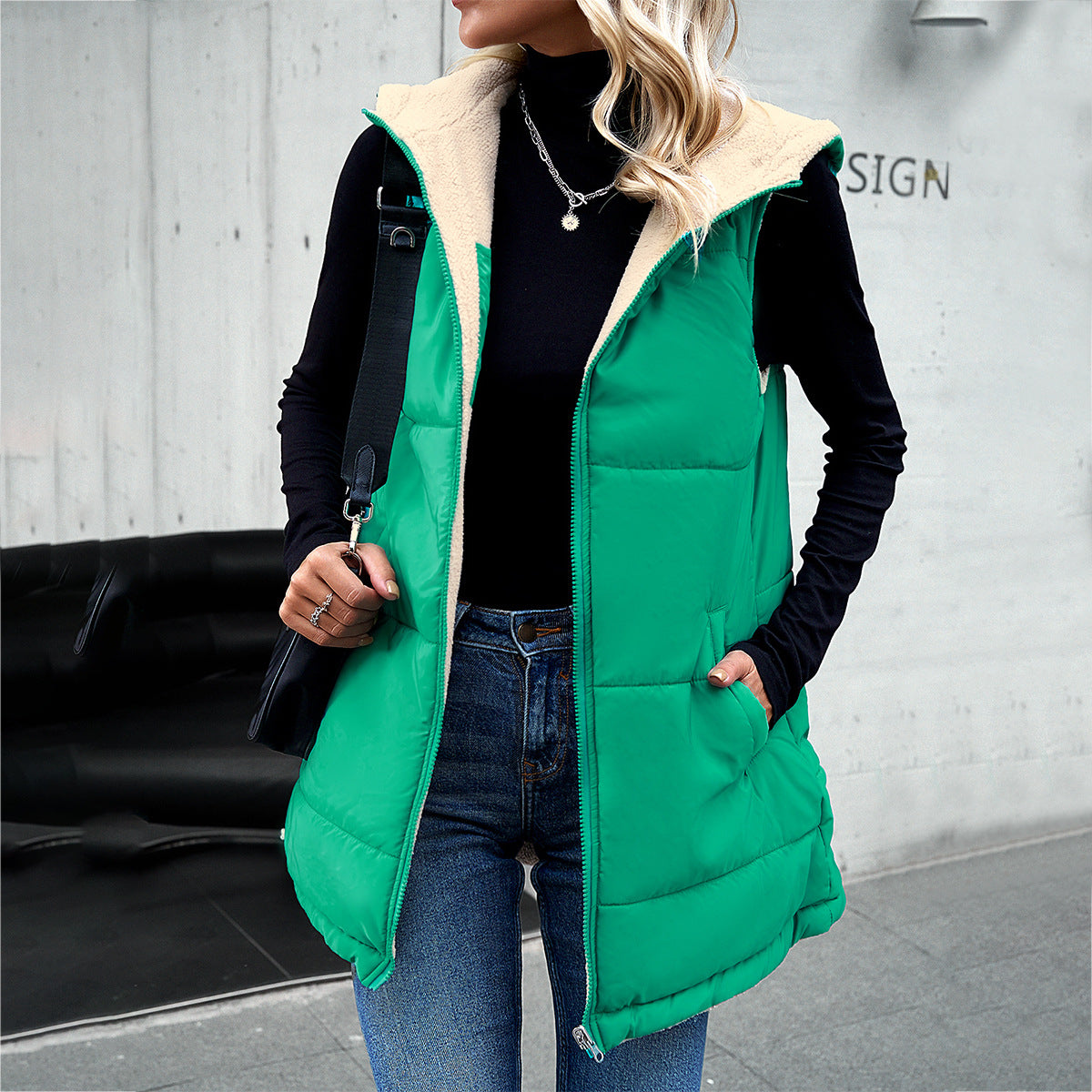Fashion Cotton Winter Vest-vest-Green-S-Free Shipping at meselling99