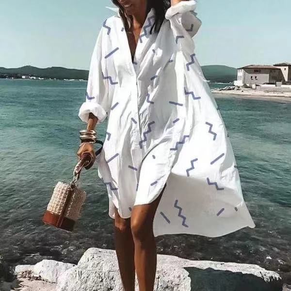 Summer Classy Beach Loose Shirt Dresses-Mini Dresses-9-S-Free Shipping at meselling99