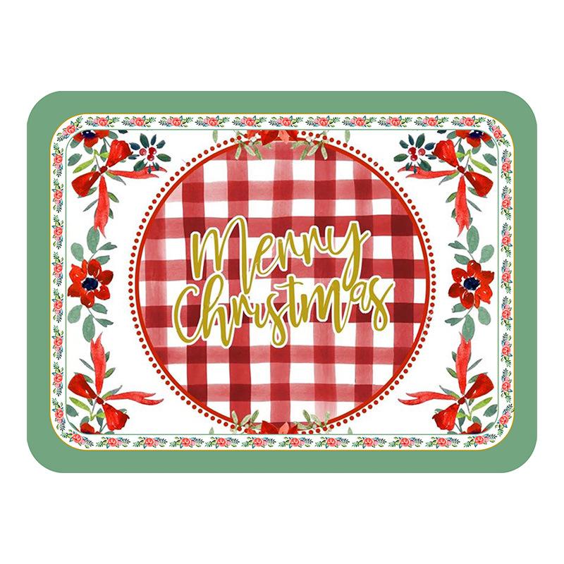 Merry Christmas Pu Leather Heat Insulation Table Mat-Style-1-40*30cm-Free Shipping at meselling99