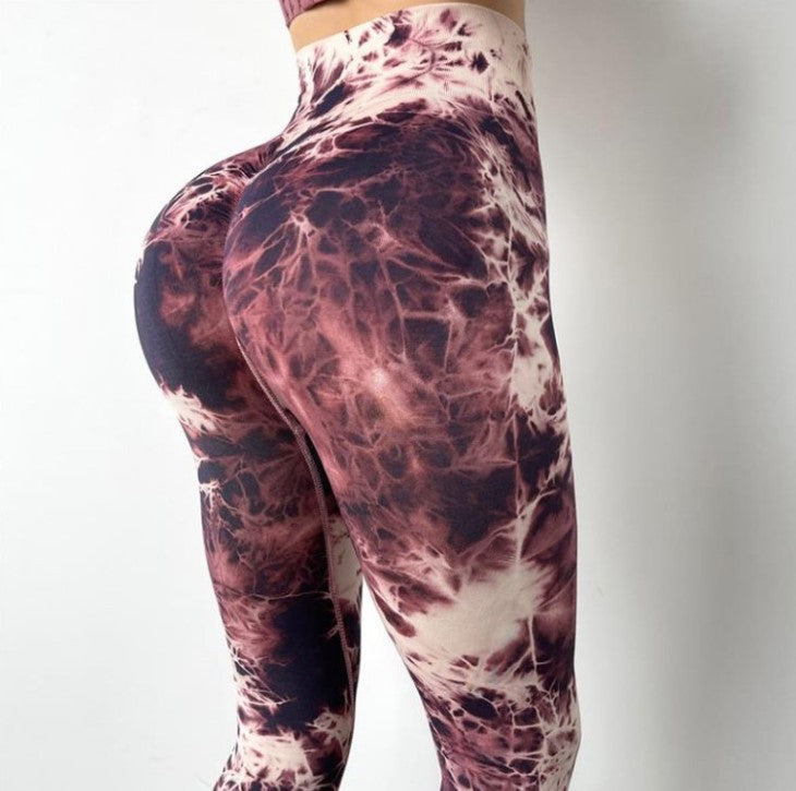 Sexy Dyed High Waist Sports Pants for Women-Activewear-Coffee-S-Free Shipping at meselling99