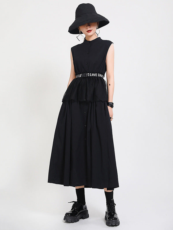 Casual Stand Collar Cotton Elegant Dresses-Dresses-Free Shipping at meselling99