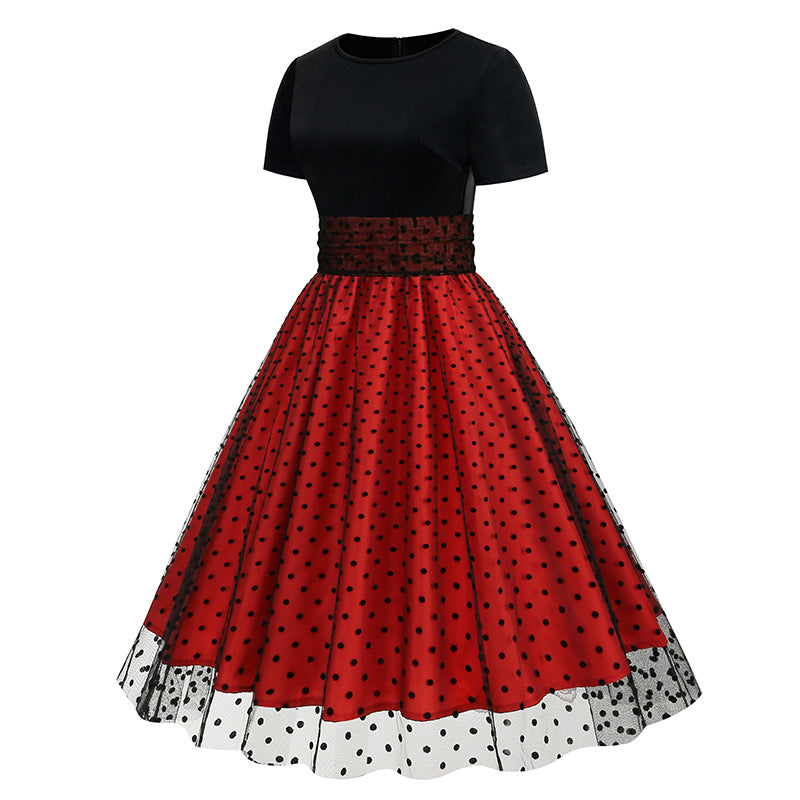 Vintage Short Sleeves Women Midi Dresses-Dresses-Free Shipping at meselling99